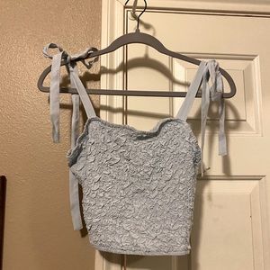 KENDALL AND KYLIE pale blue crop top